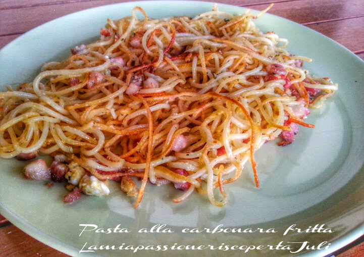 Pasta alla carbonara fritta