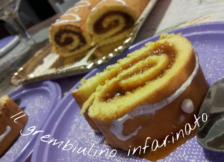 Pasta biscotto. Rotolo ai due gusti.