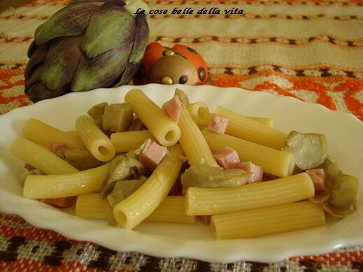 Pasta carciofi e prosciutto