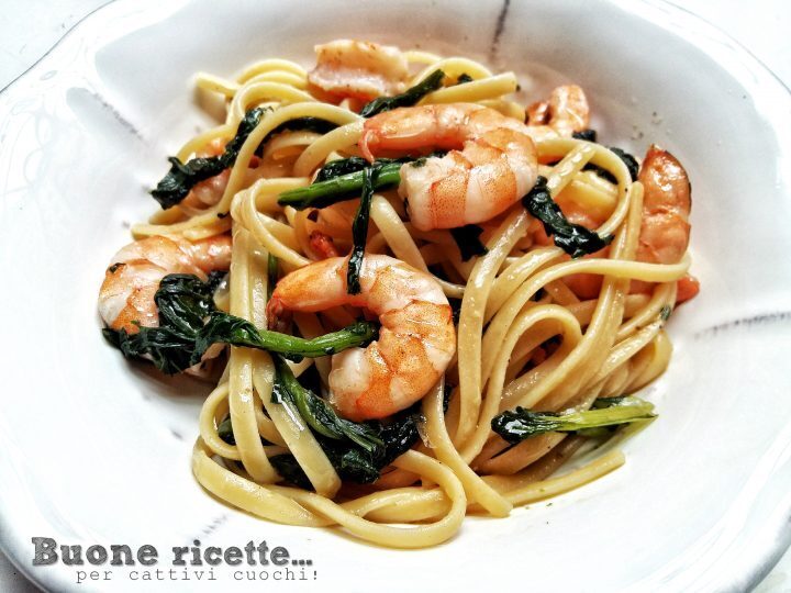 Pasta cime di rapa e gamberetti
