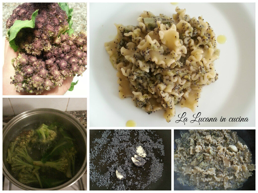 Pasta con broccoli rosa e semi di papavero
