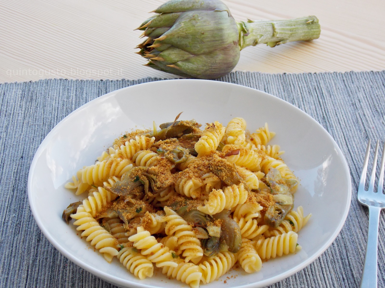 Pasta con carciofi e bottarga