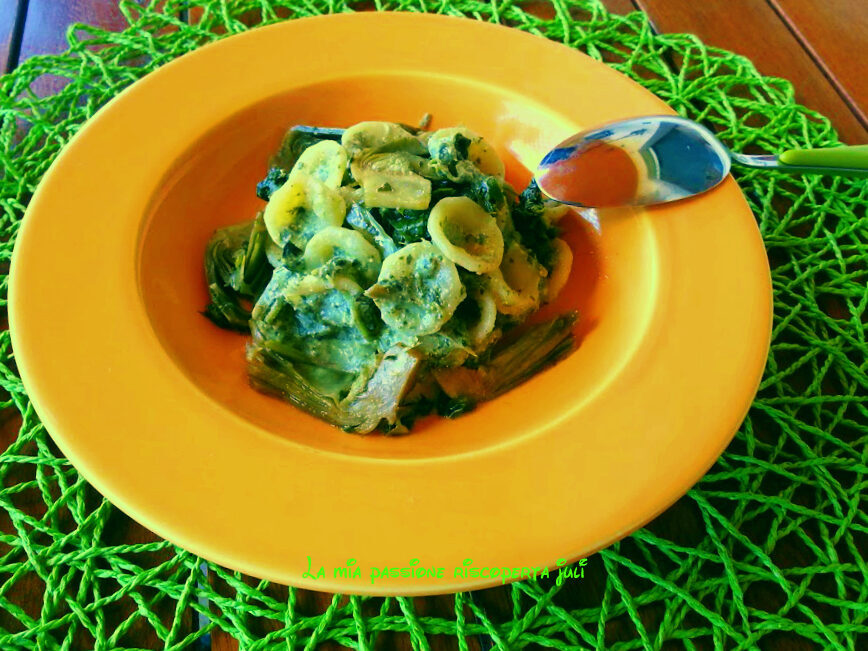 Pasta con carciofi e ricotta qualeddu