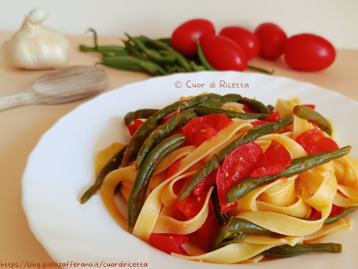 Pasta con fagiolini e pomodorini