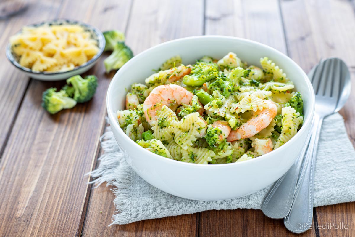 Pasta con gamberi e broccoli