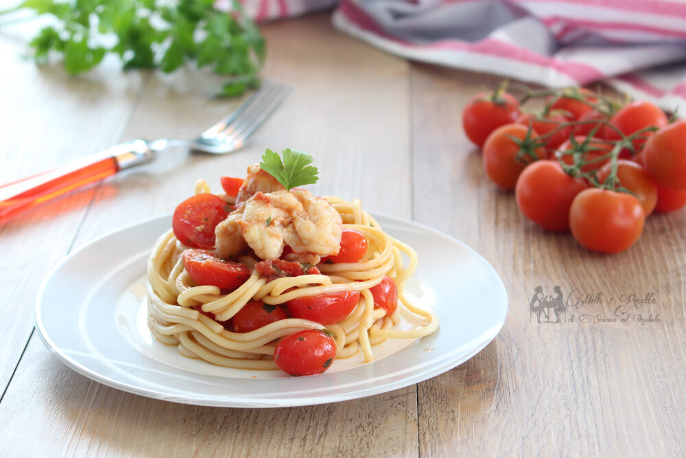 Pasta con gamberi e pomodorino