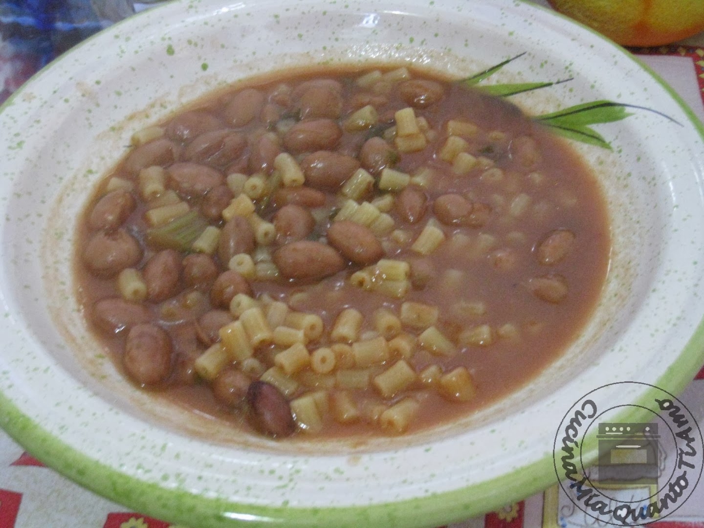 Pasta con i fagioli borlotti