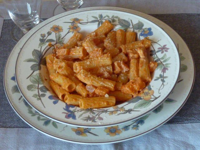 Pasta con la zucca in salsa rosa