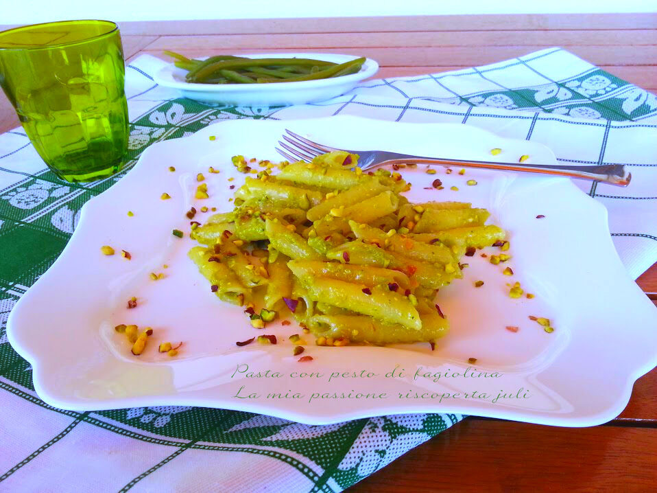 Pasta con pesto di fagiolina