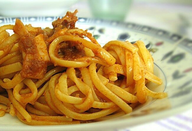 Pasta con totani-ricetta estiva