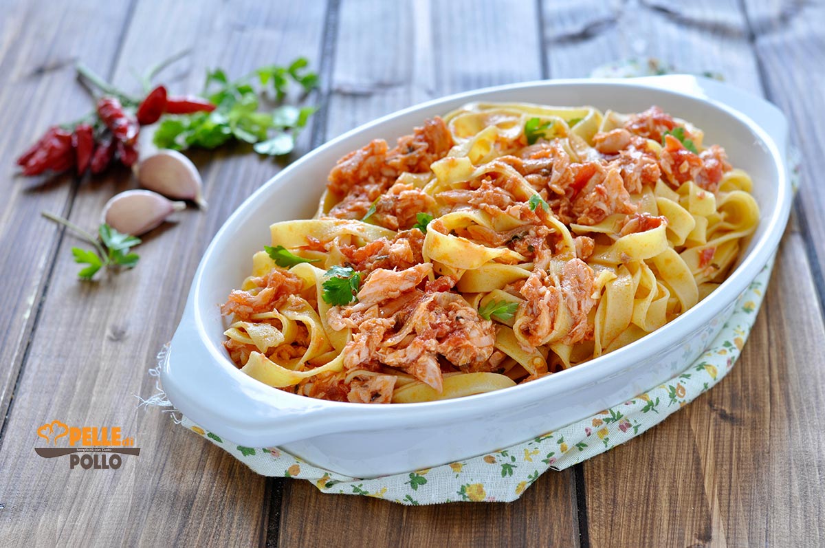 Pasta con trota salmonata