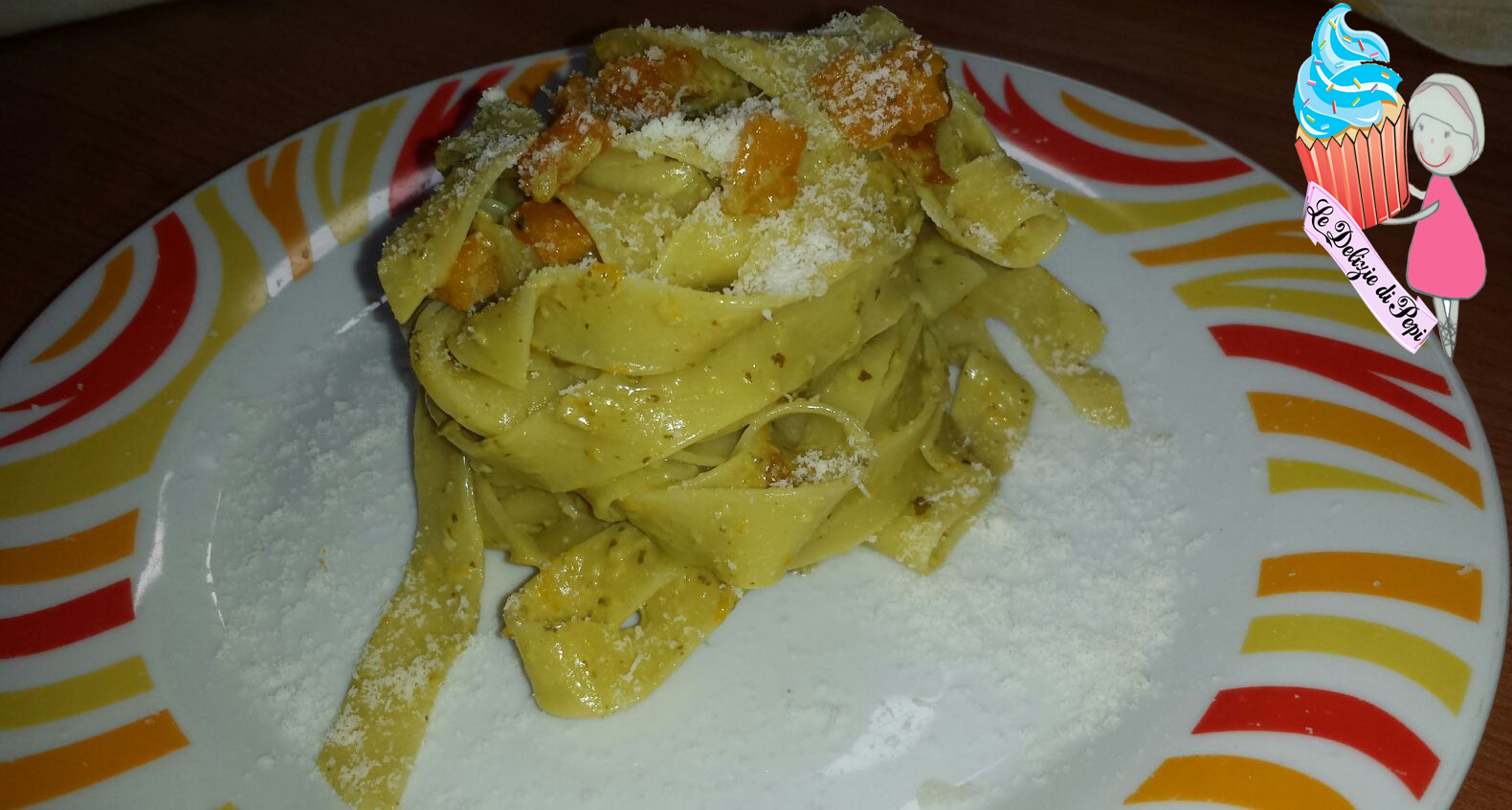 Pasta con zucca e pesto