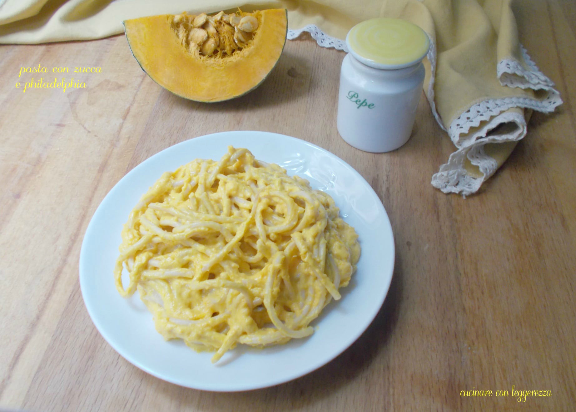 Pasta con zucca e philadelphia