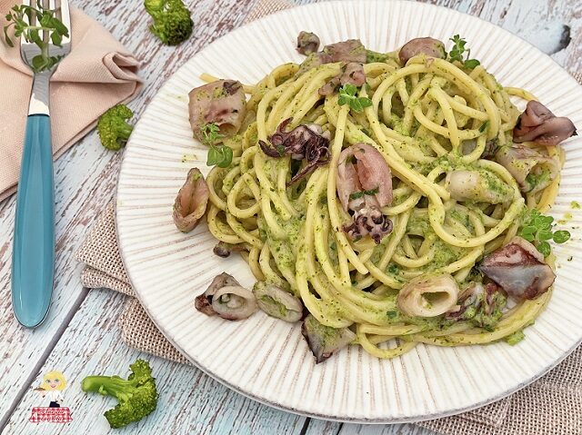 Pasta crema di broccoli e seppioline