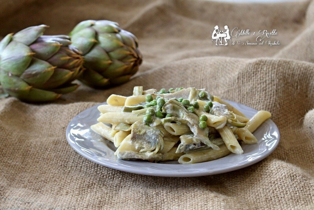 Pasta cremosa carciofi e piselli