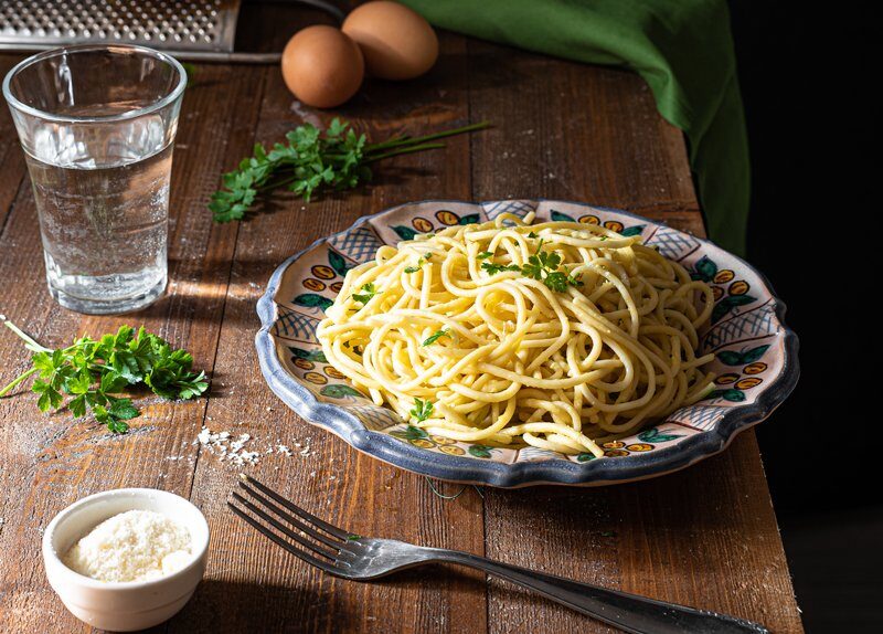 Pasta cu riquagghiu o carbonara siciliana