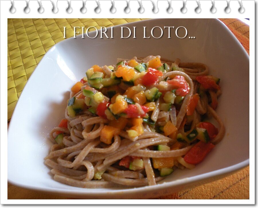 Pasta di farro integrale con ragu’ di verdure