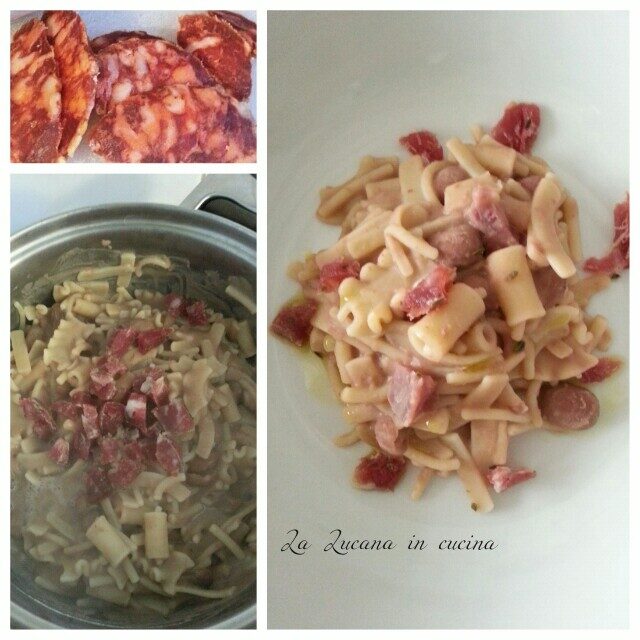 Pasta e fagioli con salsiccia lucana