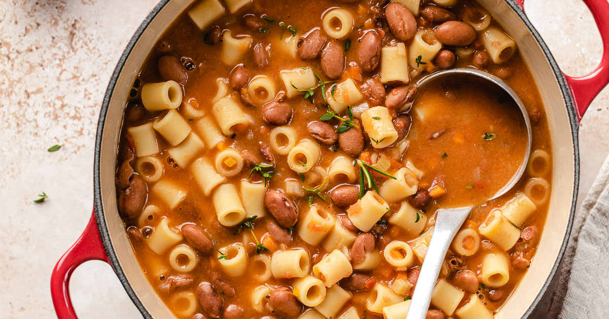 Pasta e fagioli ricetta | vegan italian pasta e fagioli recipe