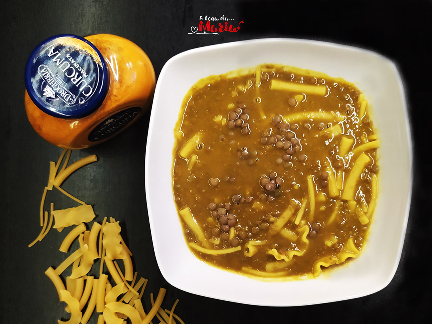 Pasta e lenticchie con curcuma
