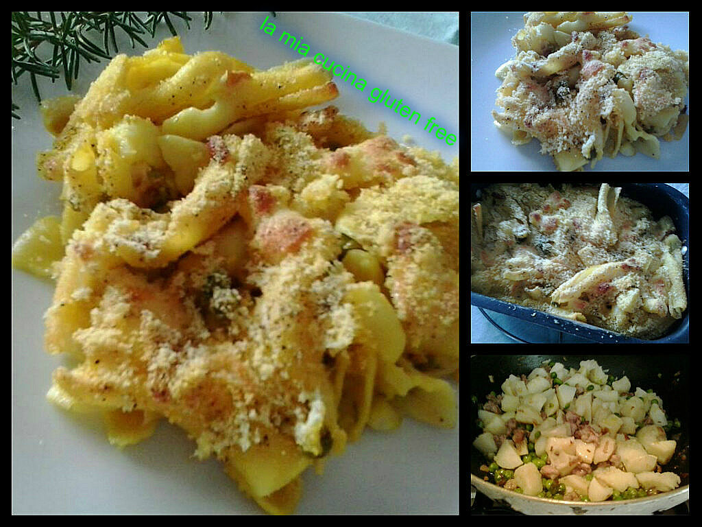 Pasta e patate con zafferano e provola