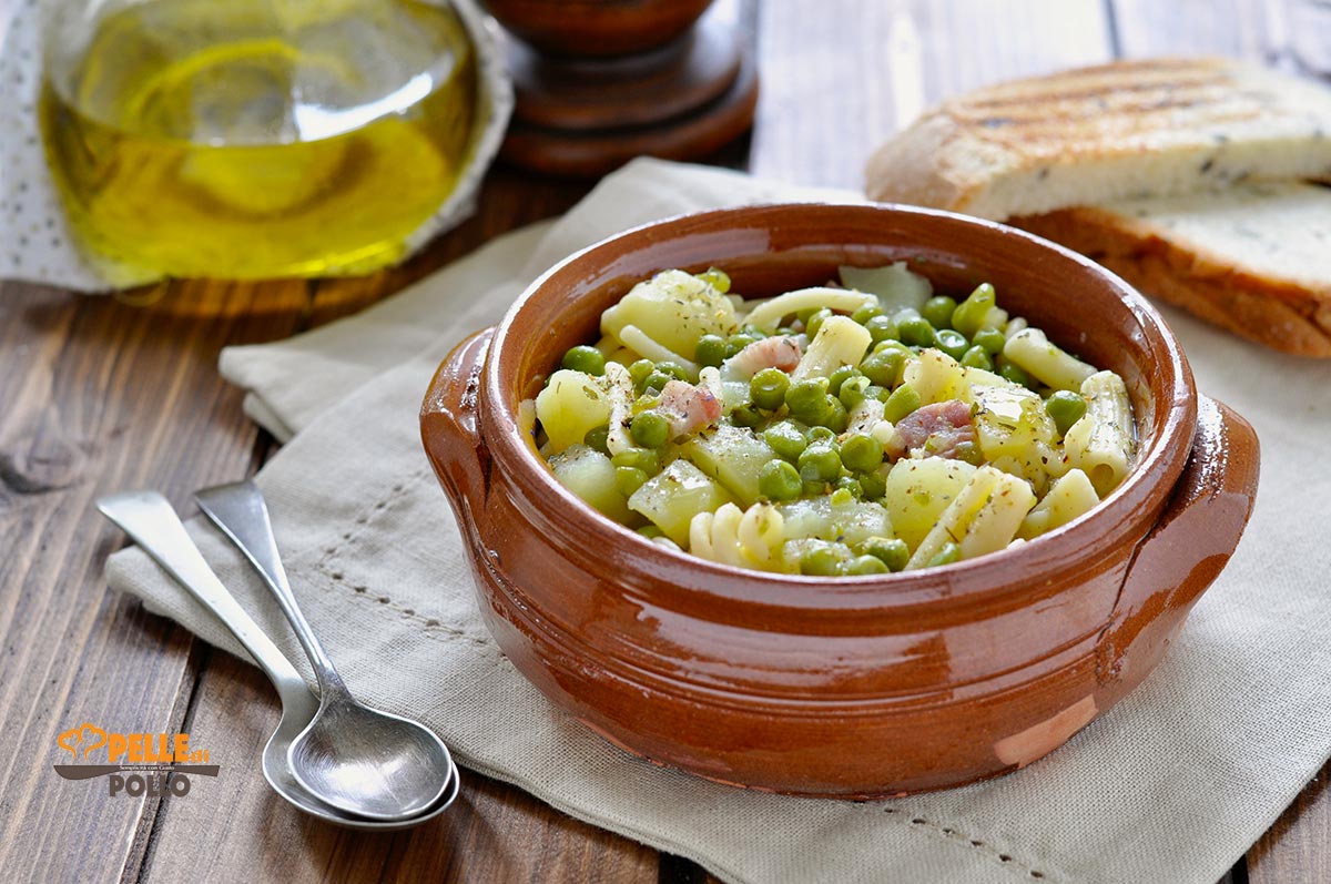Pasta e piselli con patate