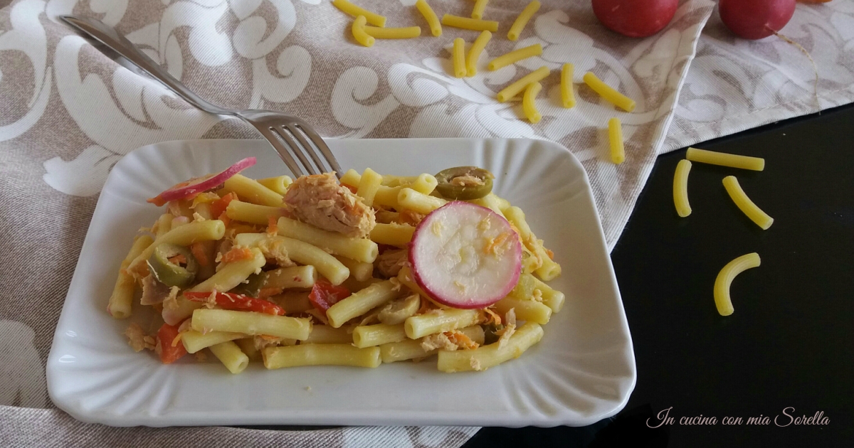 Pasta fredda al ravanello tonno e verdure