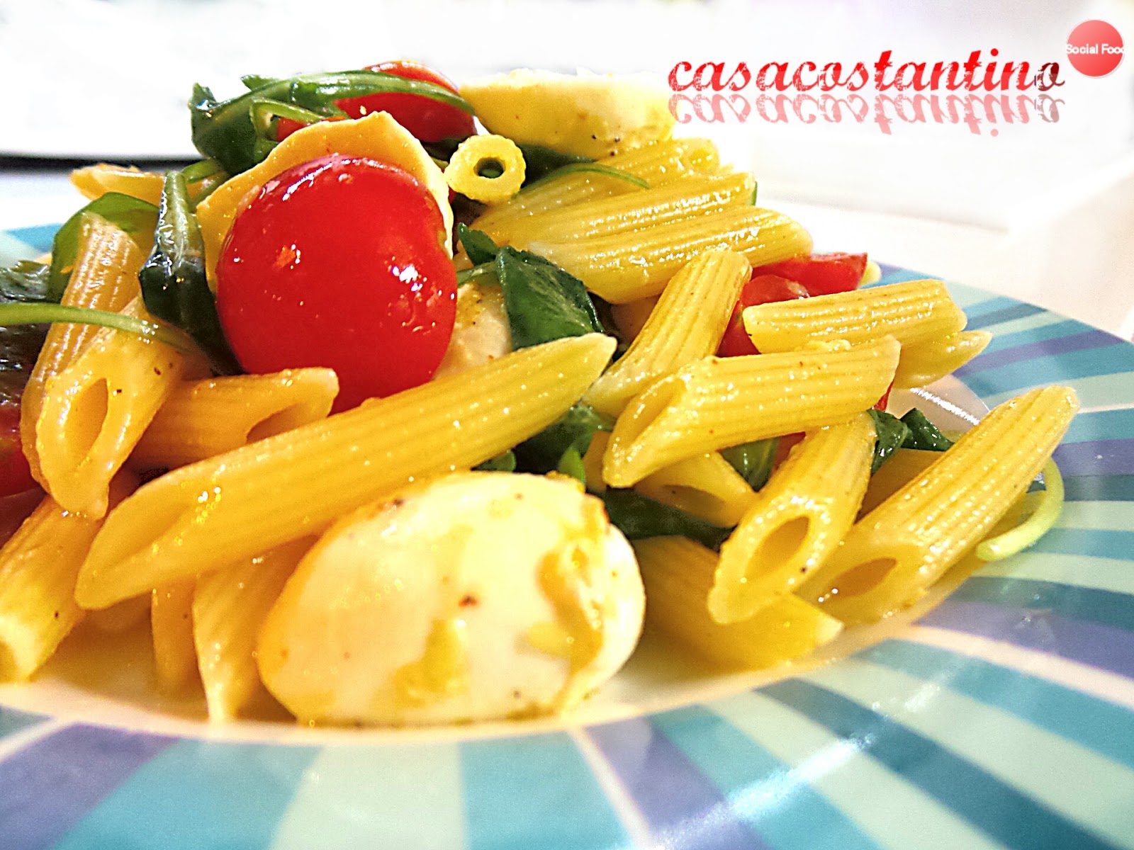 Pasta fredda ciliegino rucola e bocconcini di bufala