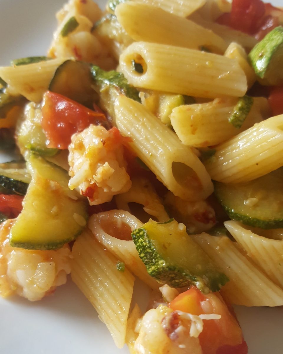 Pasta gamberoni e zucchine