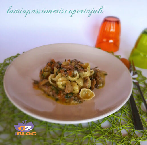 Pasta gnocchi, con verdure.