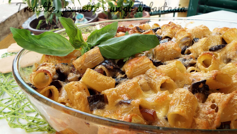 Pasta gratinata con melanzane e guanciale|primi piatti