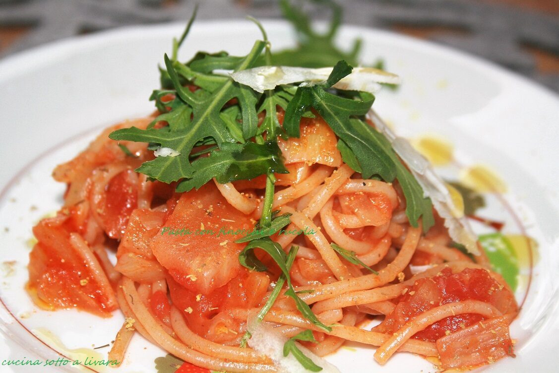 Pasta integrale ai finocchi e rucola