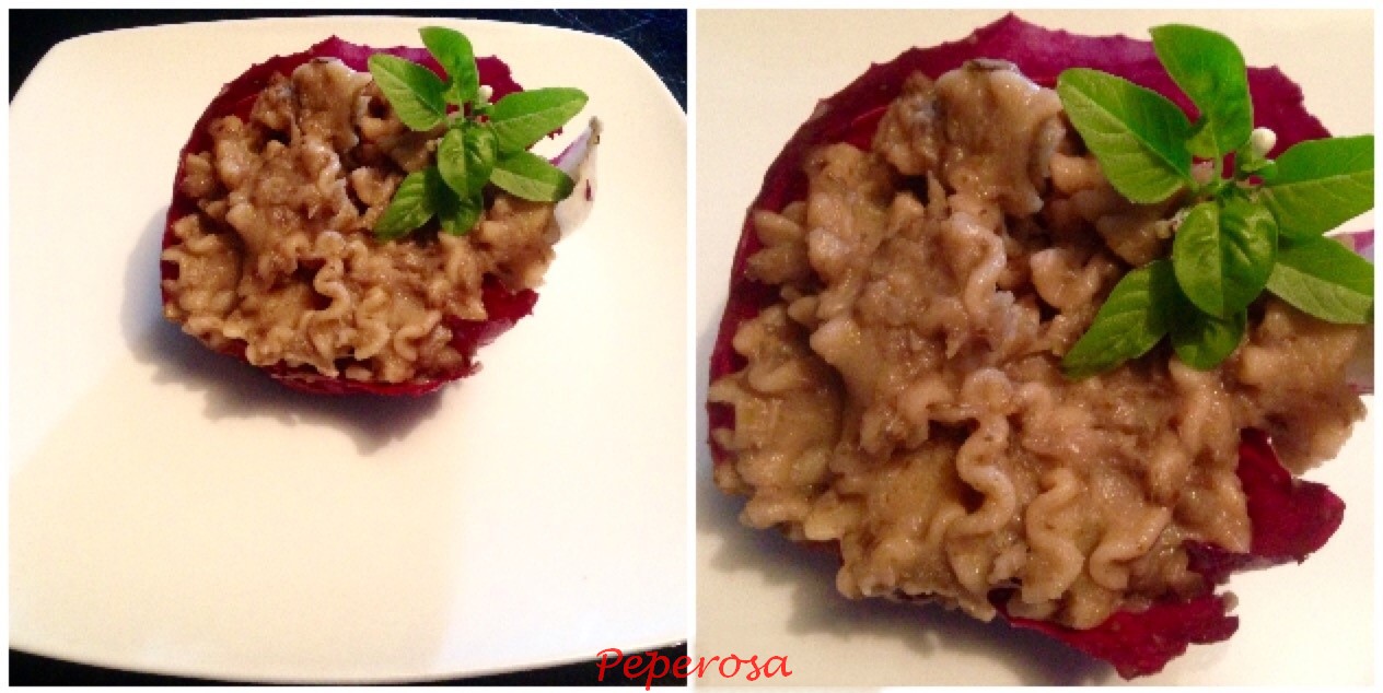 Pasta integrale al pesto di radicchio