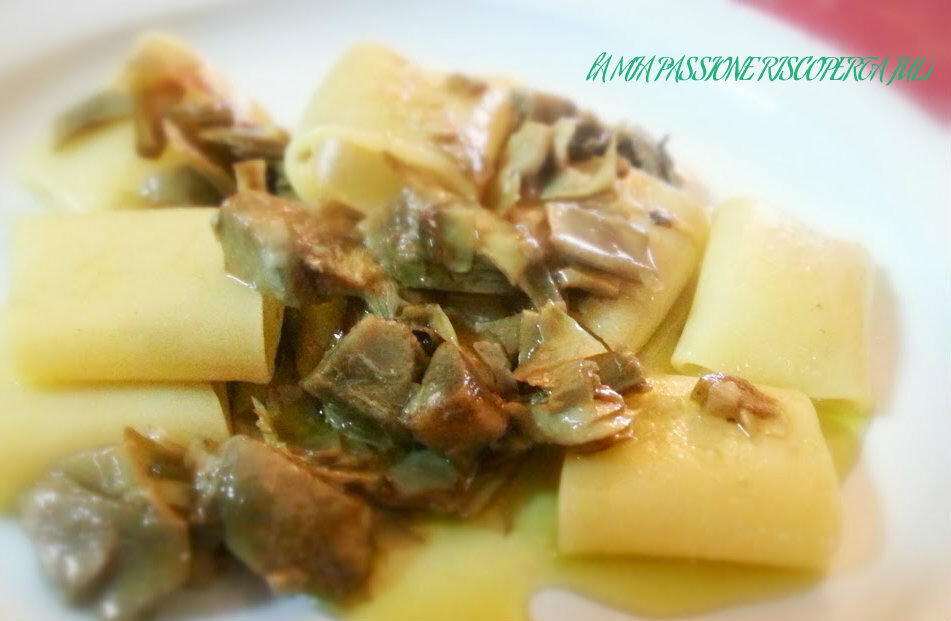 Pasta paccheri con carciofi