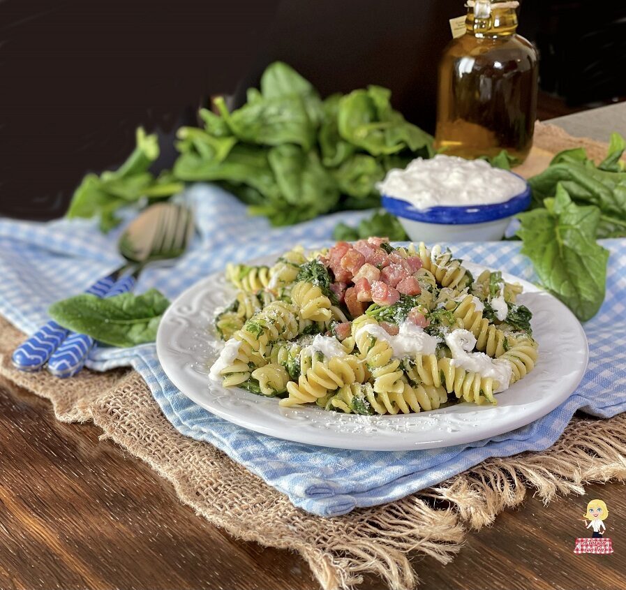 Pasta pancetta e spinaci
