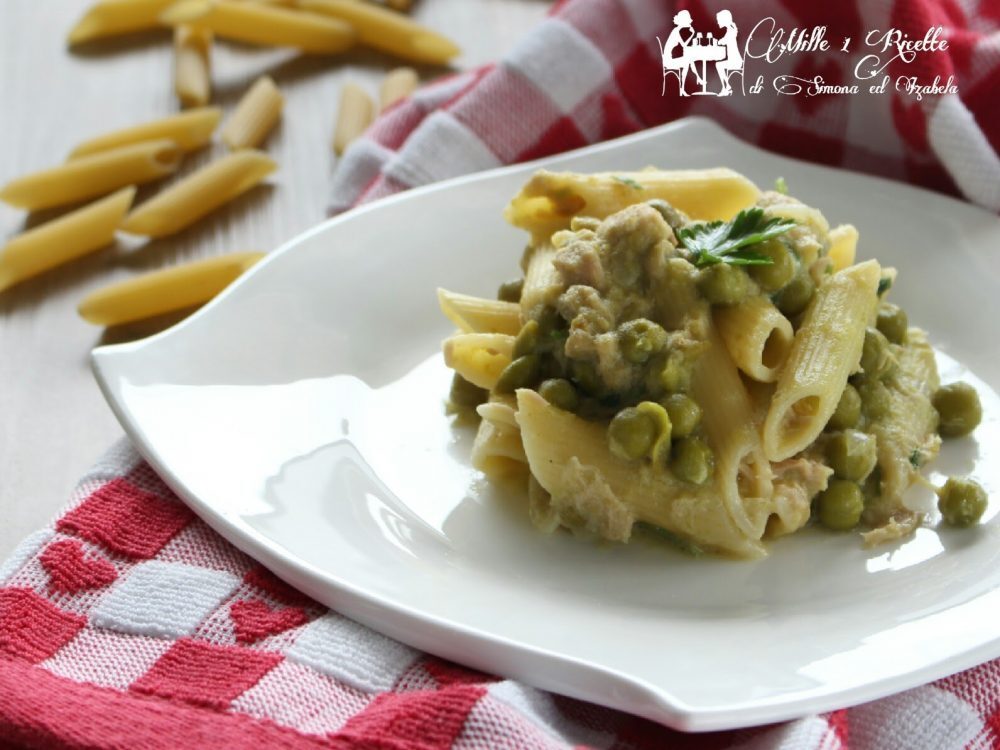 Pasta piselli e tonno, cremosa ma senza panna