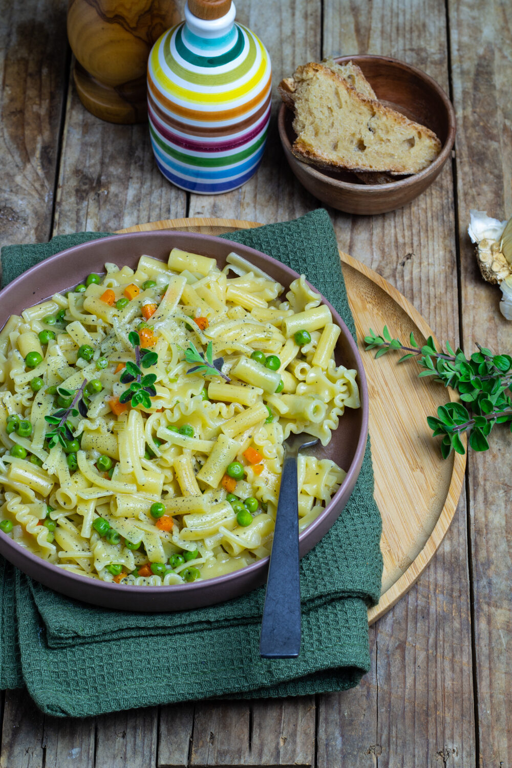 Pasta risottata con piselli e pecorino