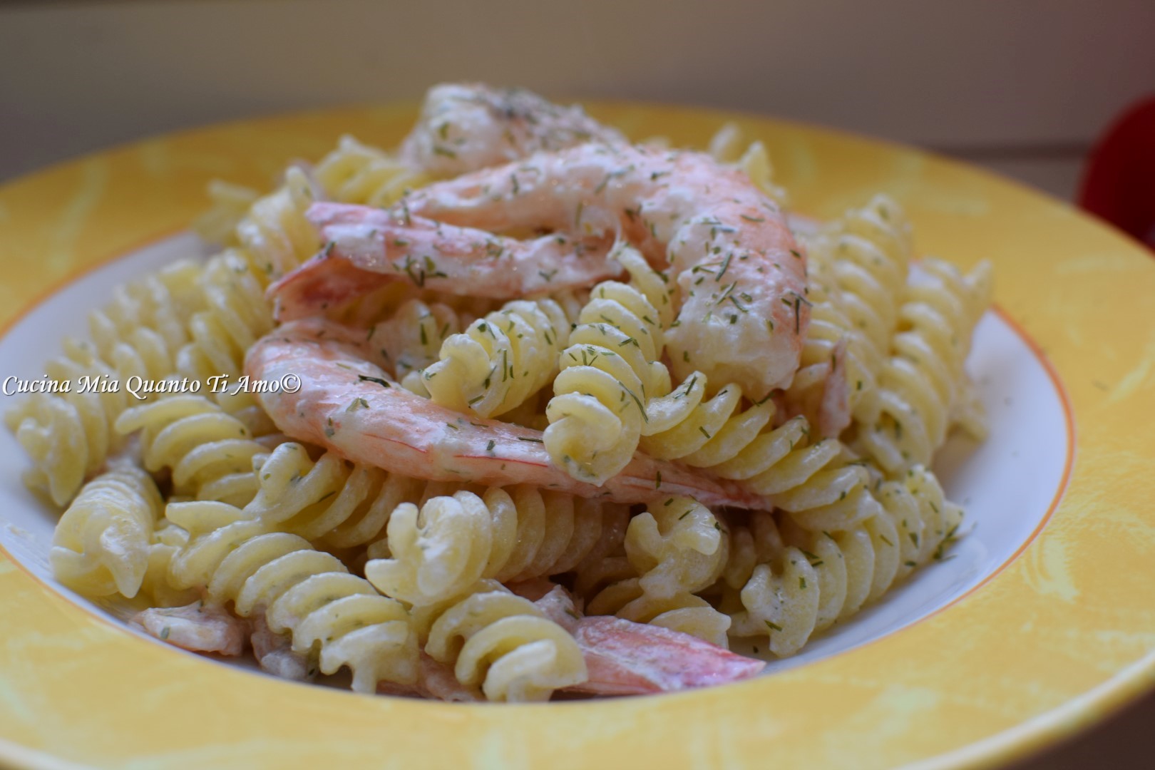 Pasta salmone e mazzancolle senza lattosio