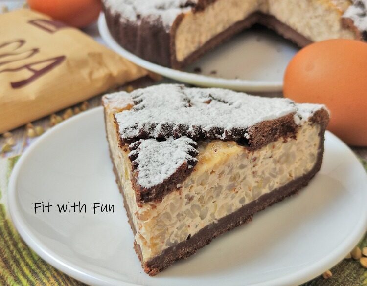 Pastiera al cacao e grano saraceno senza glutine né zucchero