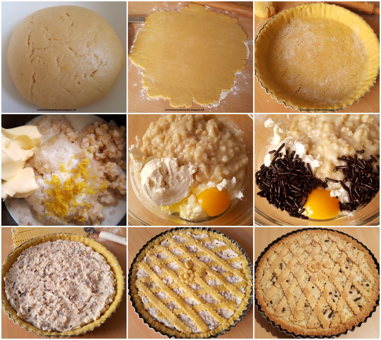Pastiera con codette di cioccolato