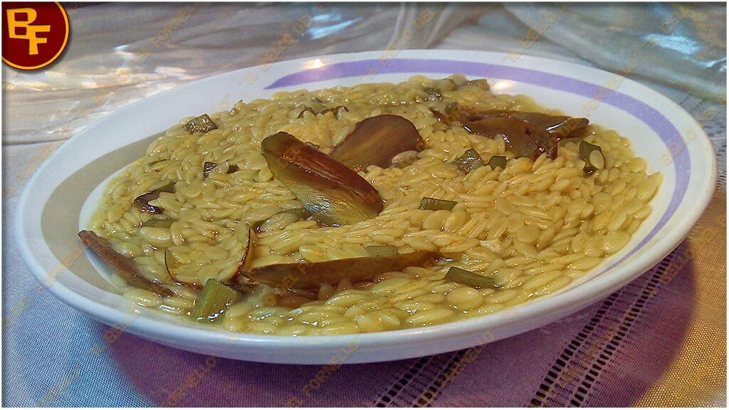 Pastina in brodo con carciofi