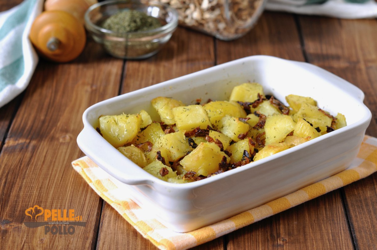 Patate al forno con funghi porcini secchi