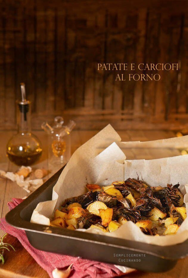 Patate e carciofi al forno