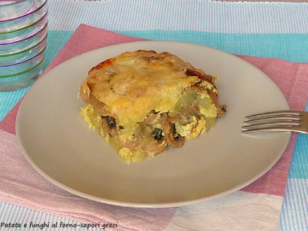 Patate e funghi al forno