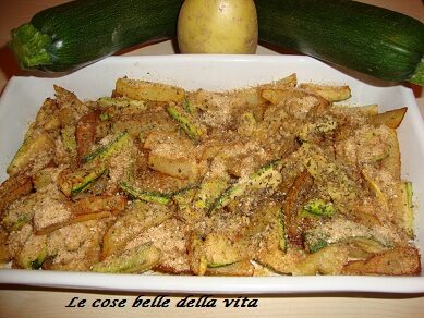 Patate e zucchine al forno