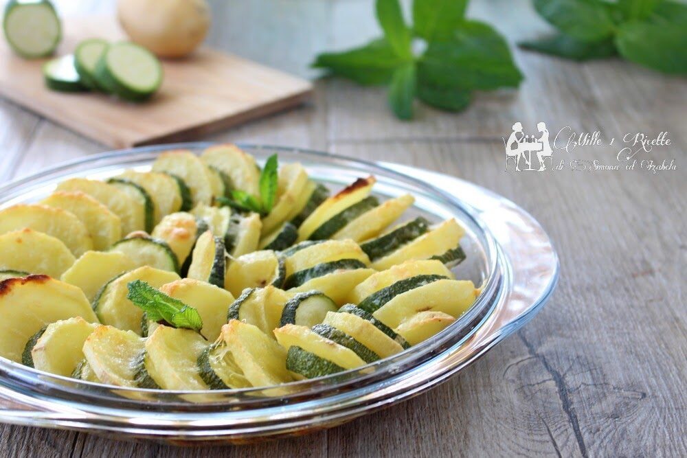 Patate e zucchine light gratinate