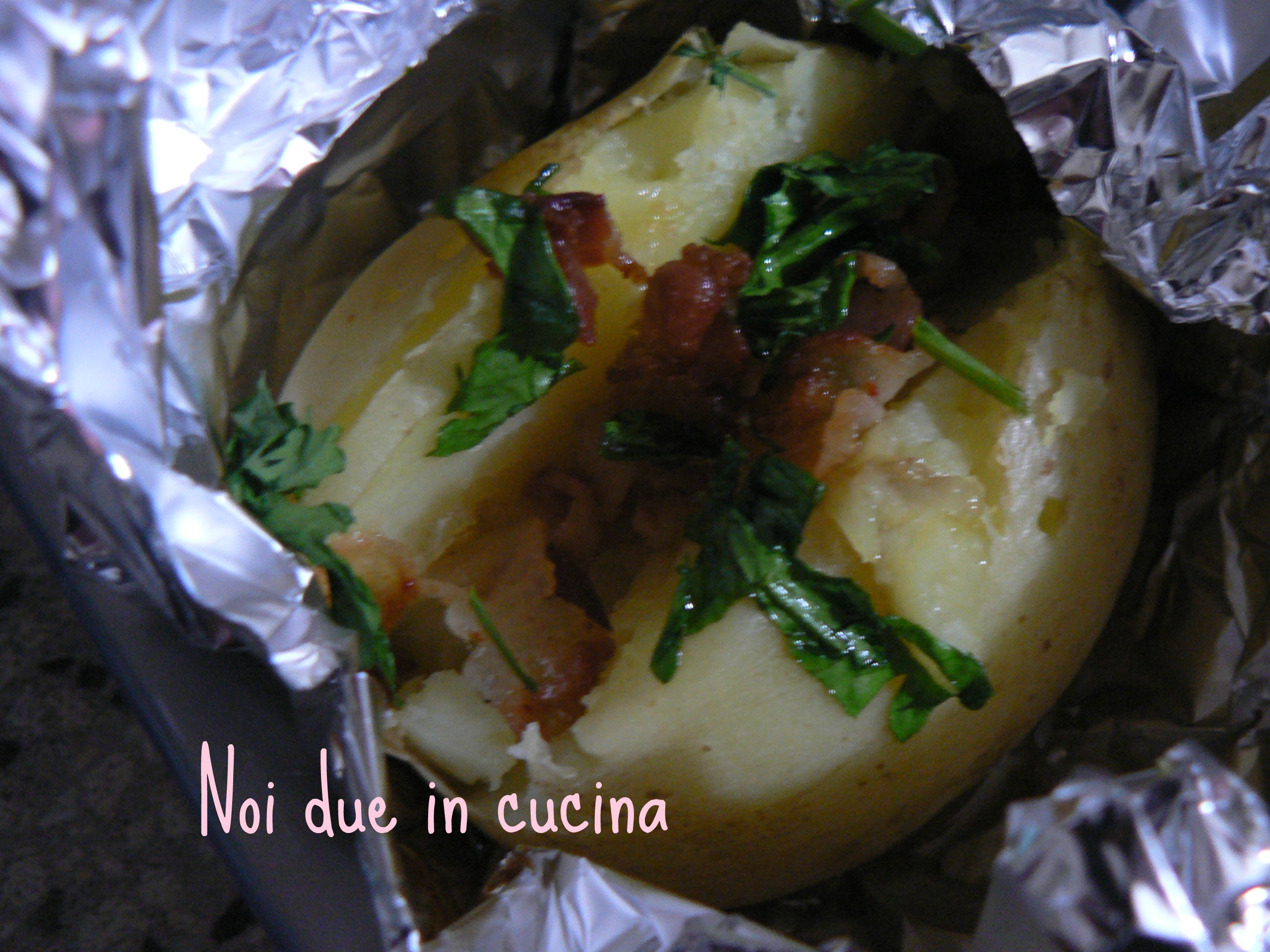 Patate farcite pancetta e scamorza