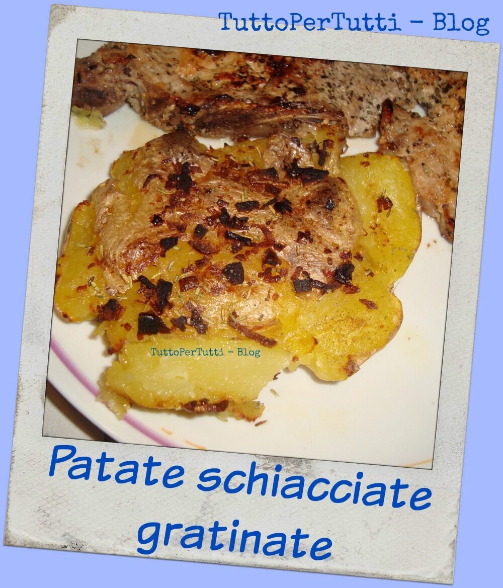Patate schiacciate gratinate