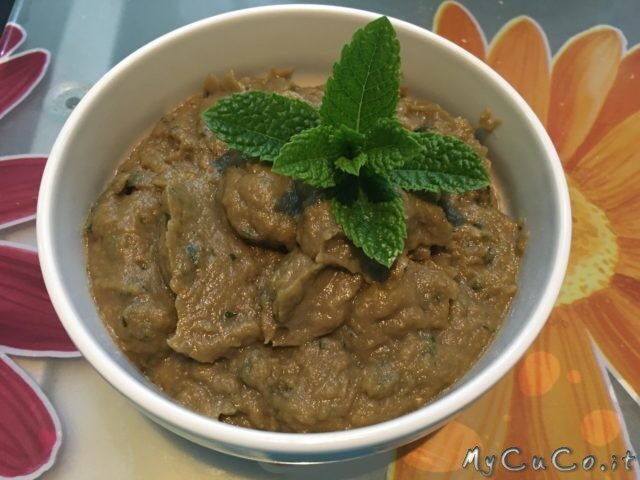 Paté di melanzane e menta con il cuco moulinex