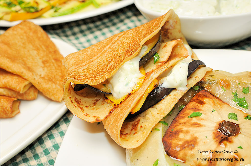 Pattison cremoso al forno con le crespelle d’avena